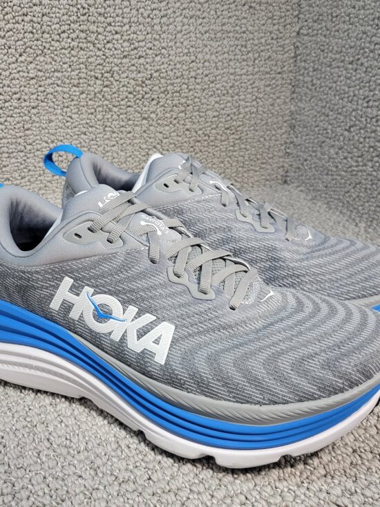 Hoka One One Gaviota 5 Men\'s Size 9D Limestone Diva Blue Running Shoes 1127929